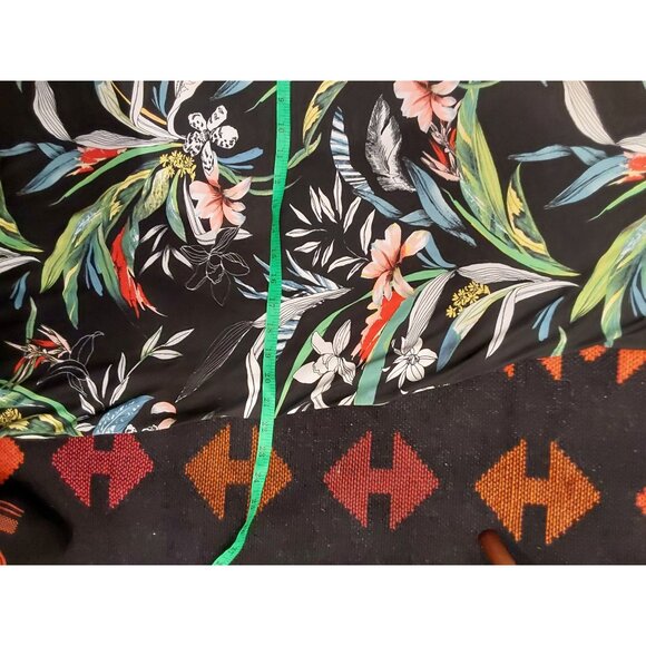 NWOT LOVE Women's Tropical Style Long Black Dress with Ruffle Collar. Size XL - Picture 9 of 16